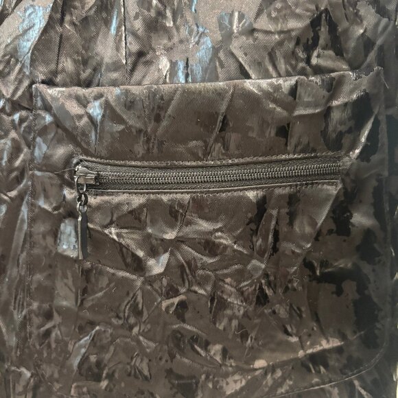 Vintage Alberto Makali Textured Black Crinkle Blazer Size 10 - Picture 8 of 12